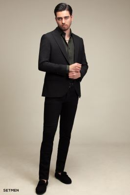 کت تک مردانه یقه بلیزر