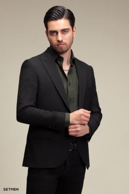 کت تک مردانه یقه بلیزر