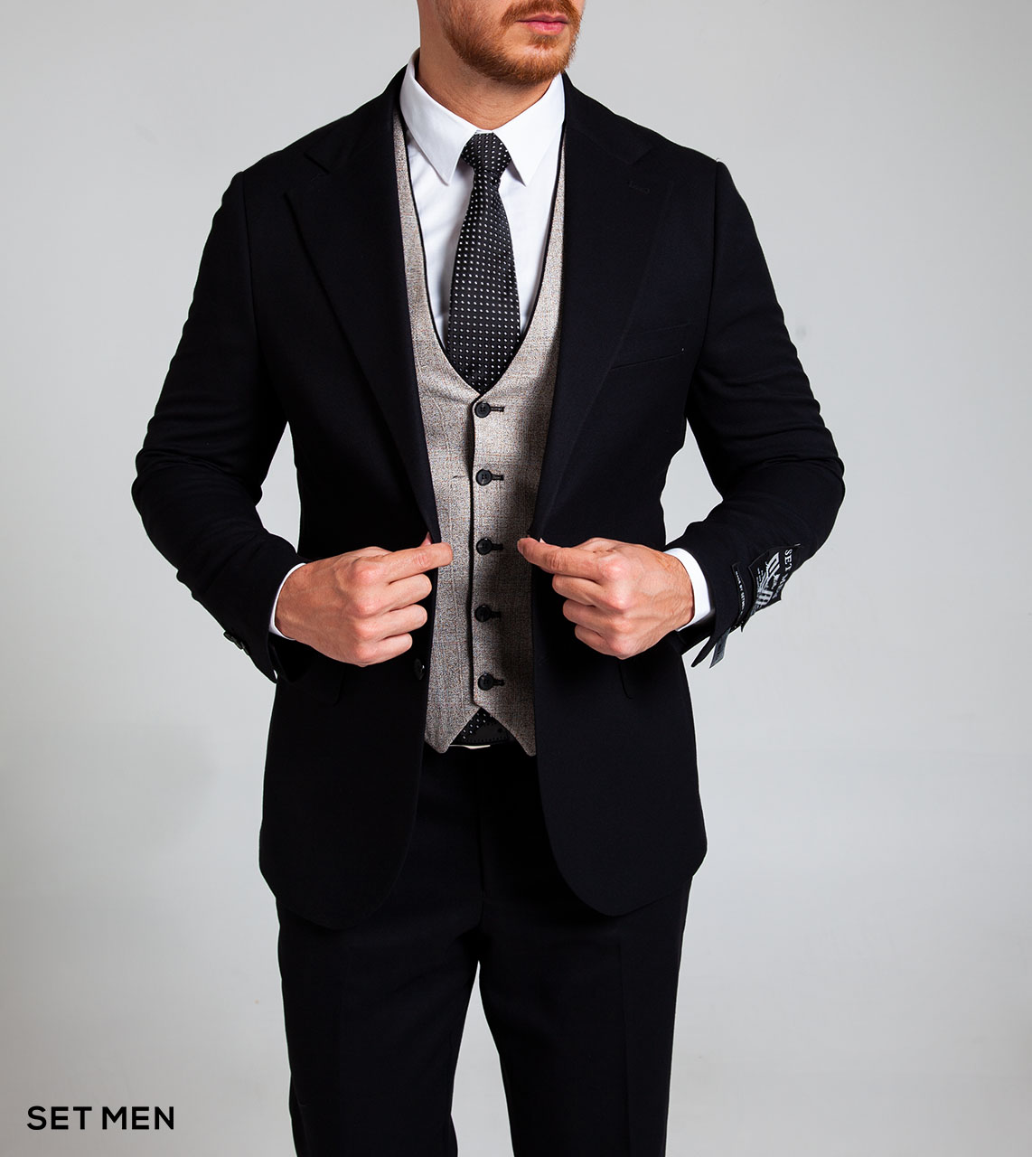 کت و شلوار ژیله دورو یقه انگلیسی