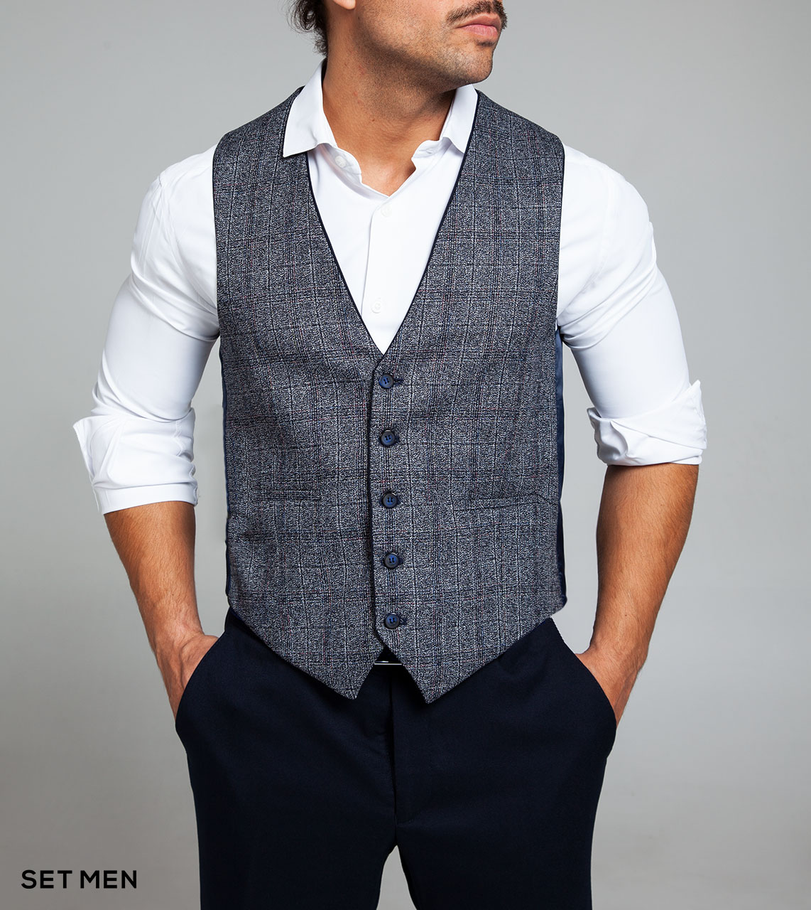 کت و شلوار ژیله دورو یقه انگلیسی