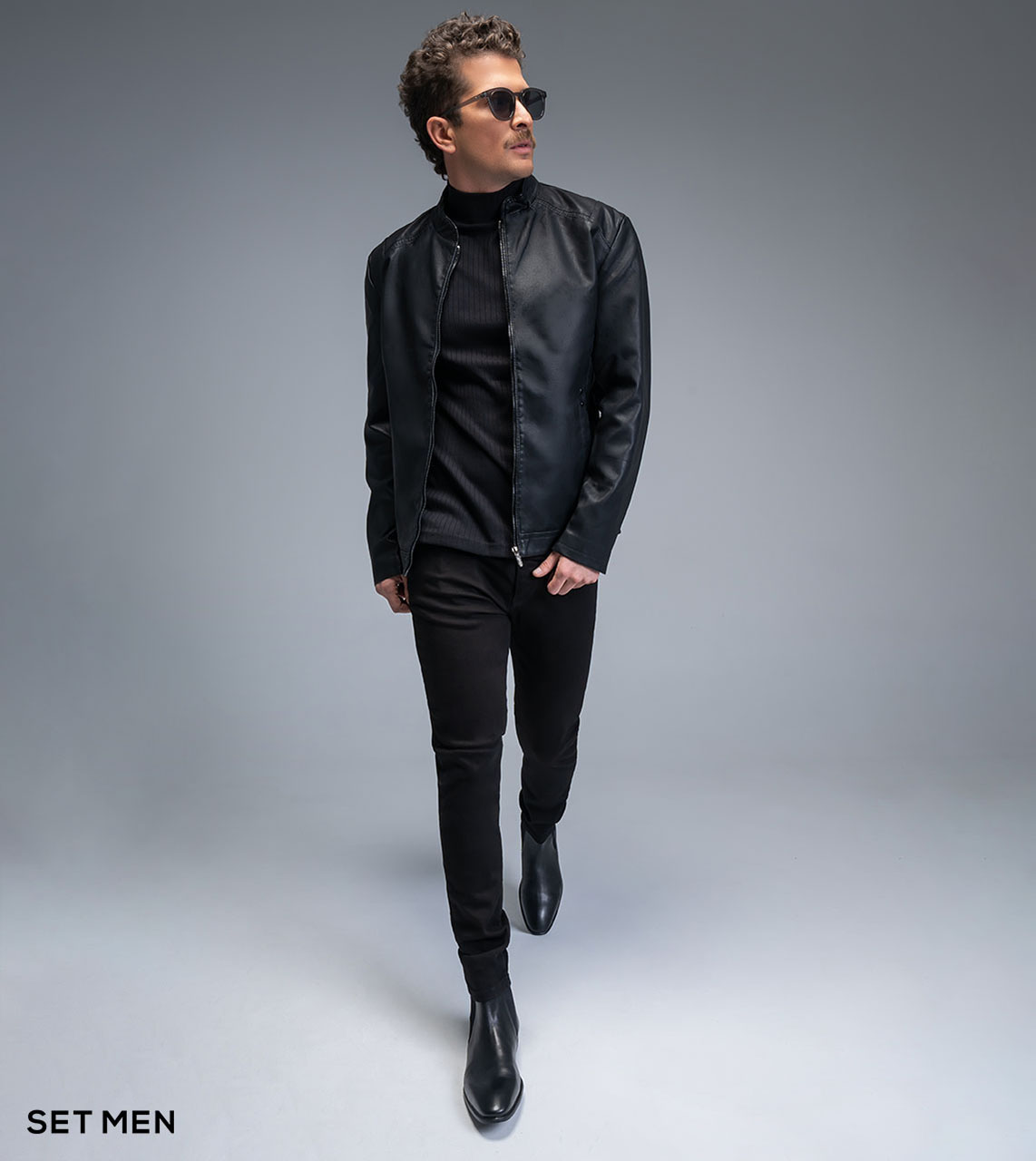 کاپشن چرم آستین زیپ دار