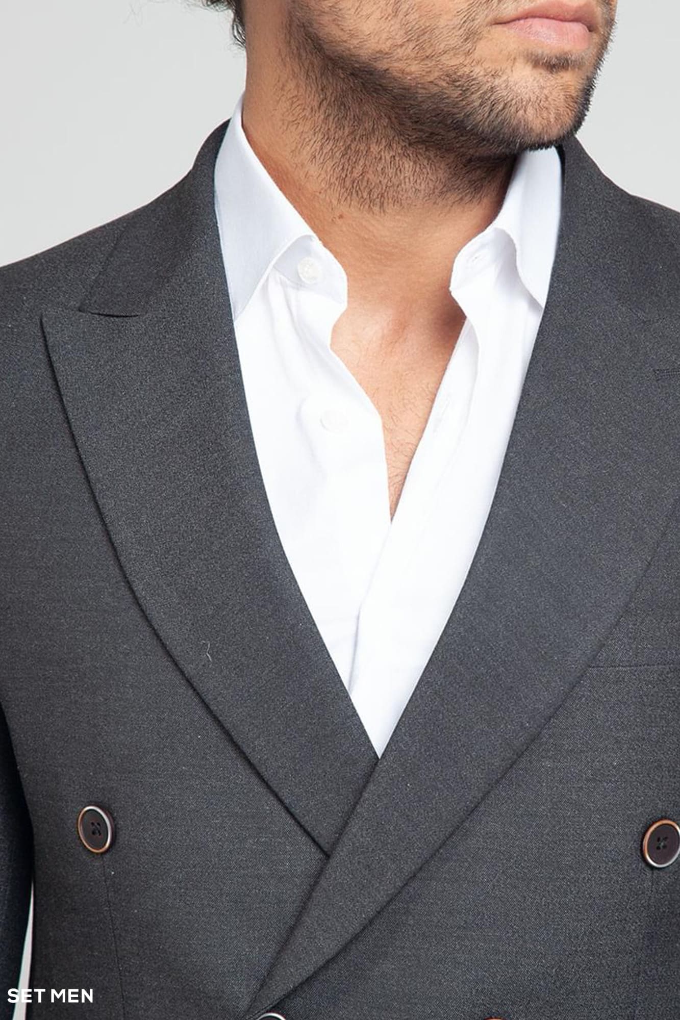 کت تک مردانه دبل برست یقه بلیزر دو چاک شش دکمه