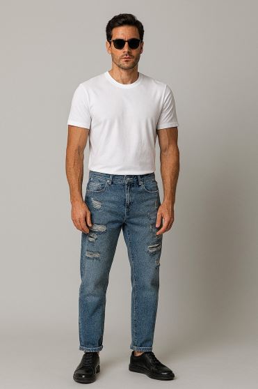 شلوار جین مردانه مام زاپ دار شلوار جین مردانه مام زاپ دار