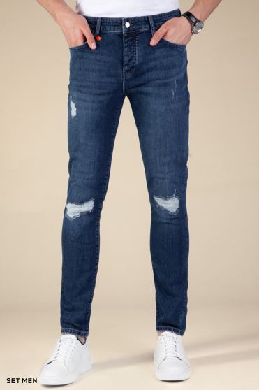 شلوار جین مردانه اسلیم زاپ دار شلوار جین مردانه اسلیم زاپ دار