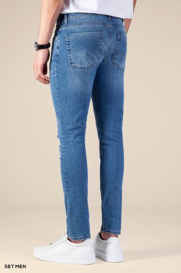 شلوار جین مردانه اسلیم زاپ دار شلوار جین مردانه اسلیم زاپ دار