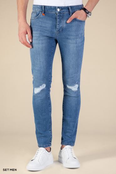 شلوار جین مردانه اسلیم زاپ دار شلوار جین مردانه اسلیم زاپ دار