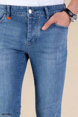 شلوار جین مردانه اسلیم زاپ دار
