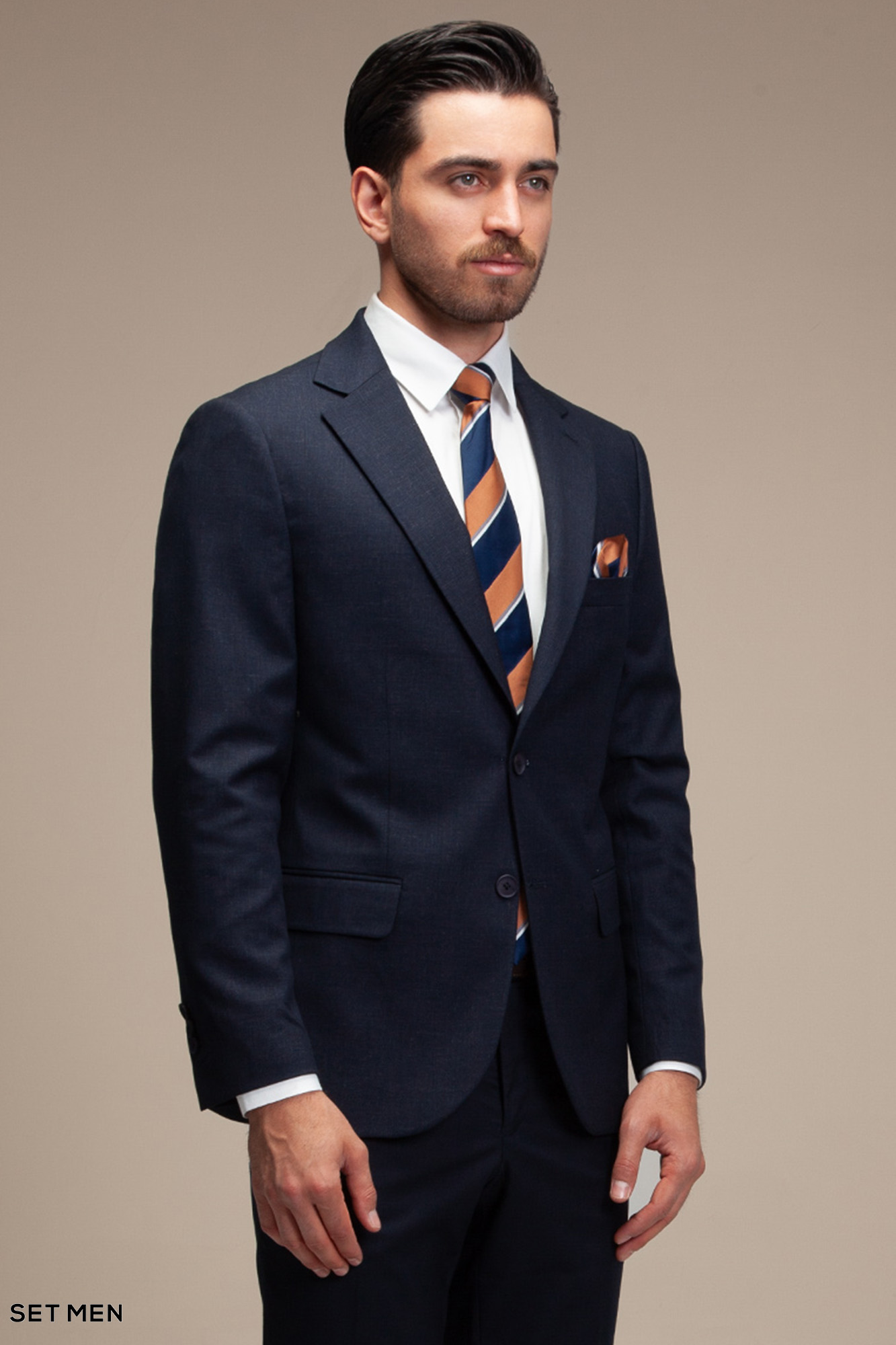 کت تک مردانه یقه انگلیسی نیم آستر دو دکمه دو چاک