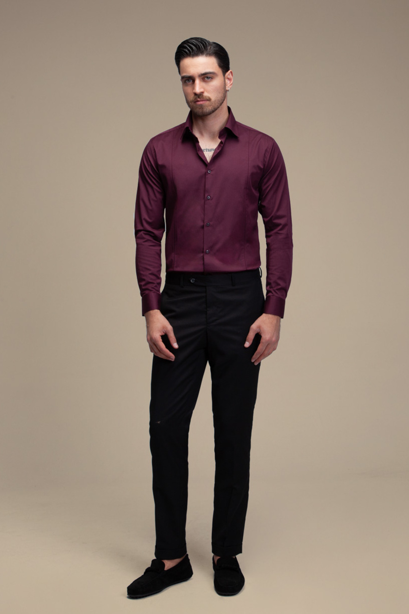 پیراهن مردانه ساده آستین بلند ست من