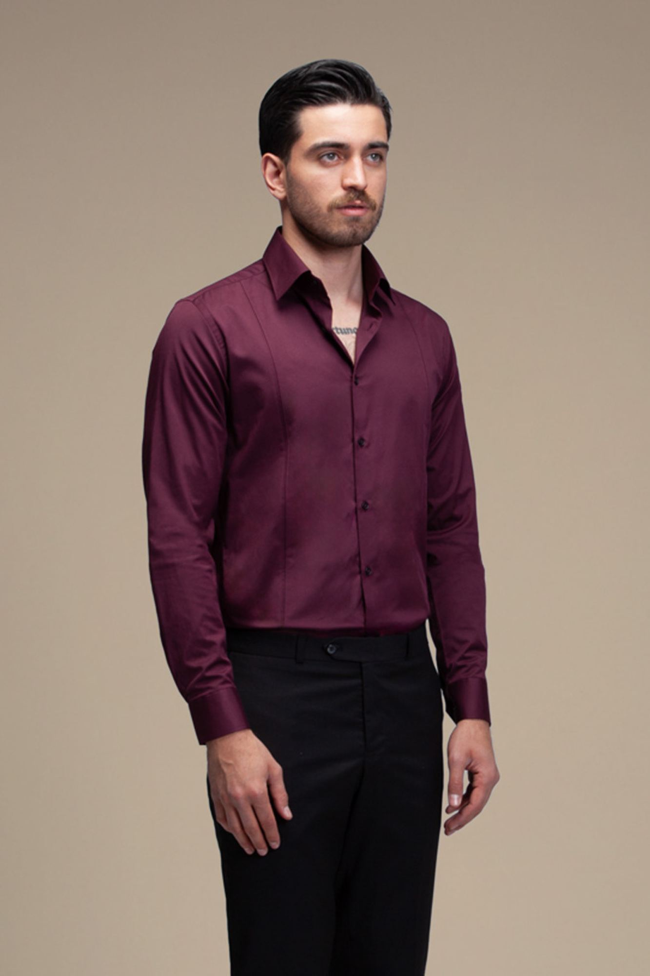 پیراهن مردانه ساده آستین بلند ست من