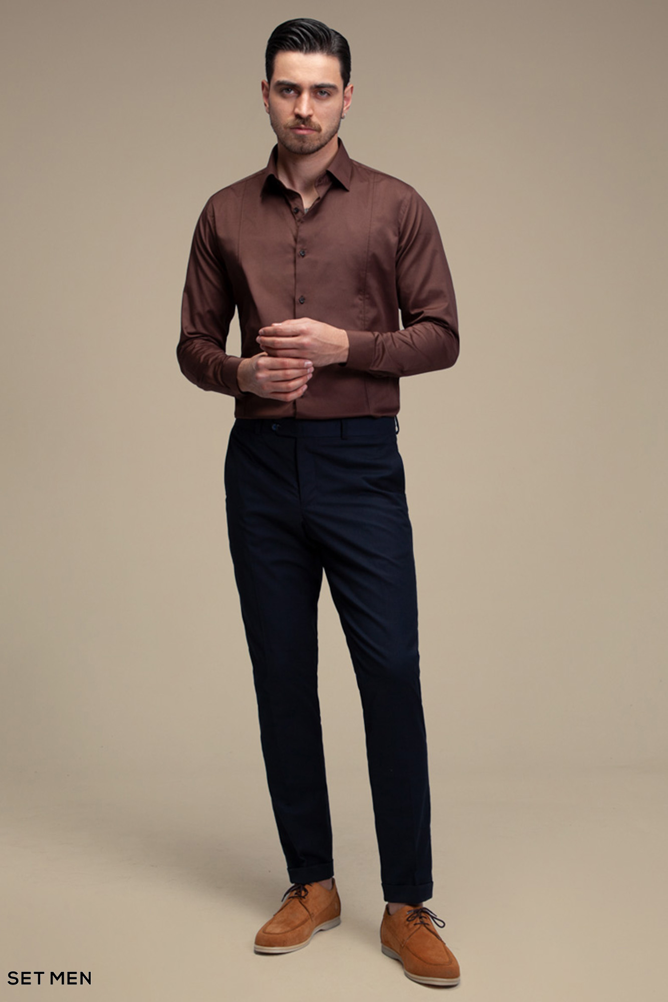 پیراهن مردانه ساده آستین بلند ست من