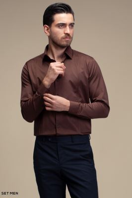 پیراهن مردانه ساده آستین بلند ست من