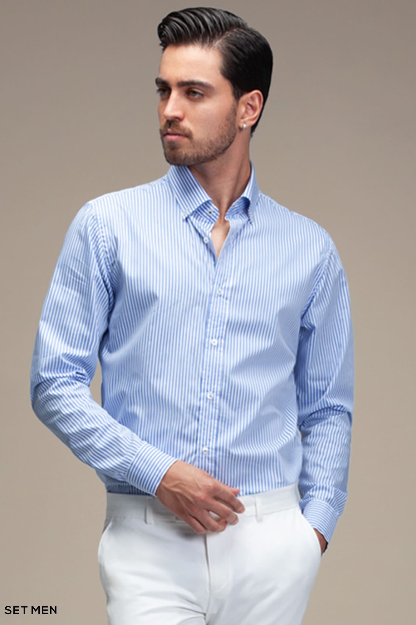 پیراهن مردانه آستین بلند راه راه