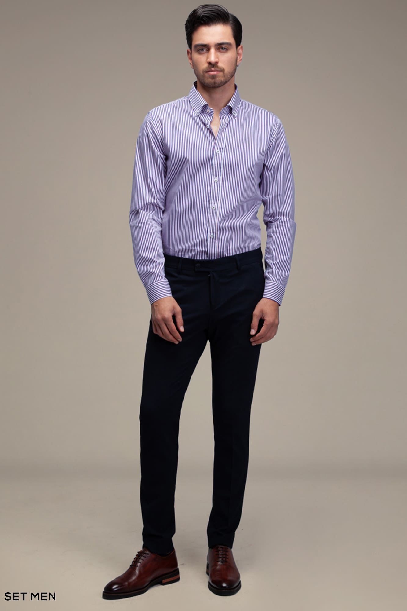 پیراهن مردانه آستین بلند راه راه