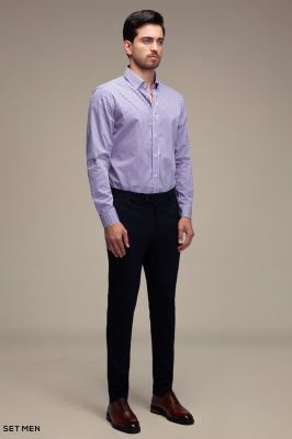 پیراهن مردانه آستین بلند راه راه