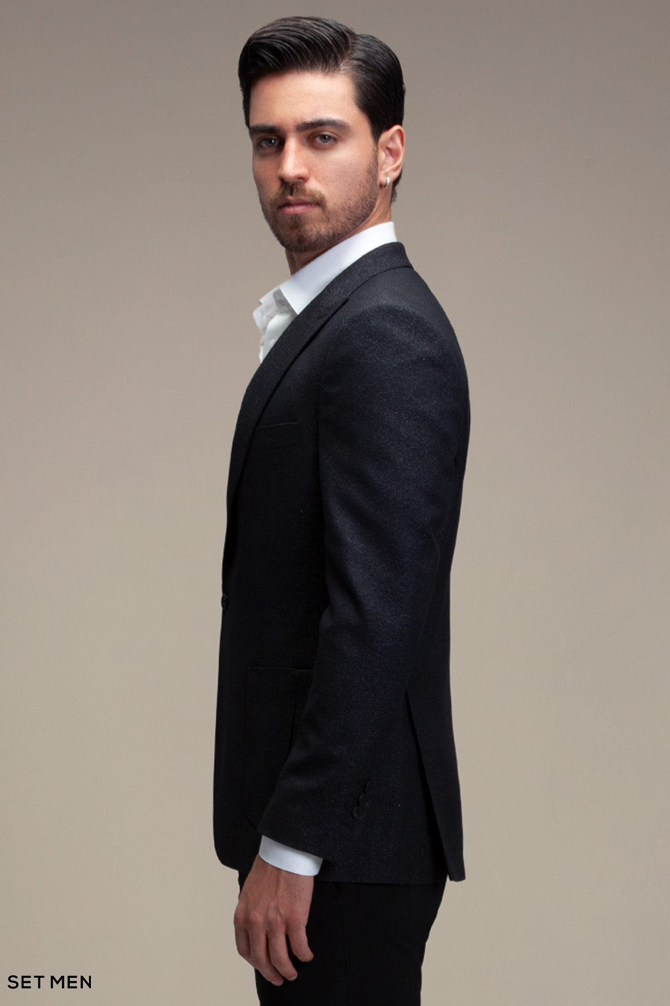 کت تک مردانه یقه بلیزر تک دکمه دوچاک