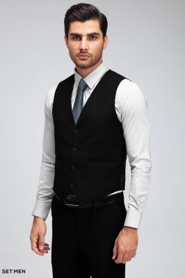 کت و شلوار مردانه سه تکه یقه بلیزر دو دکمه دو چاک