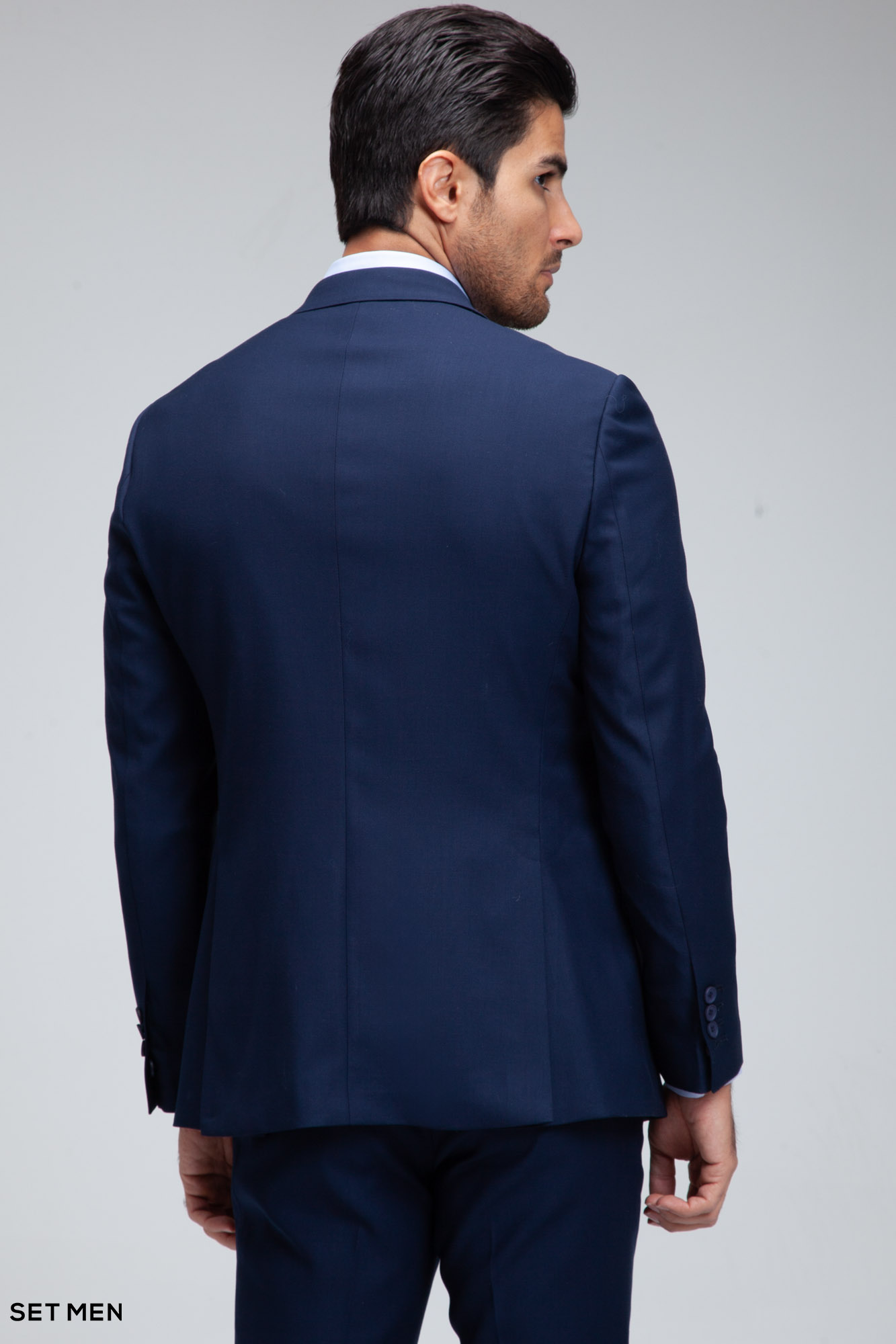 کت و شلوار مردانه سه تکه یقه بلیزر دو دکمه دو چاک