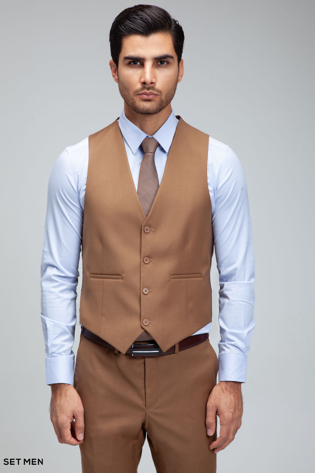 کت و شلوار مردانه سه تکه یقه بلیزر دو دکمه دو چاک