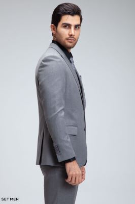 کت و شلوار مردانه سه تکه یقه بلیزر دو دکمه دو چاک