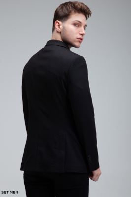 کت تک مردانه نیم آستر یقه انگلیسی تک دکمه دو چاک