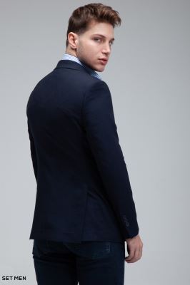 کت تک مردانه نیم آستر یقه انگلیسی تک دکمه دو چاک