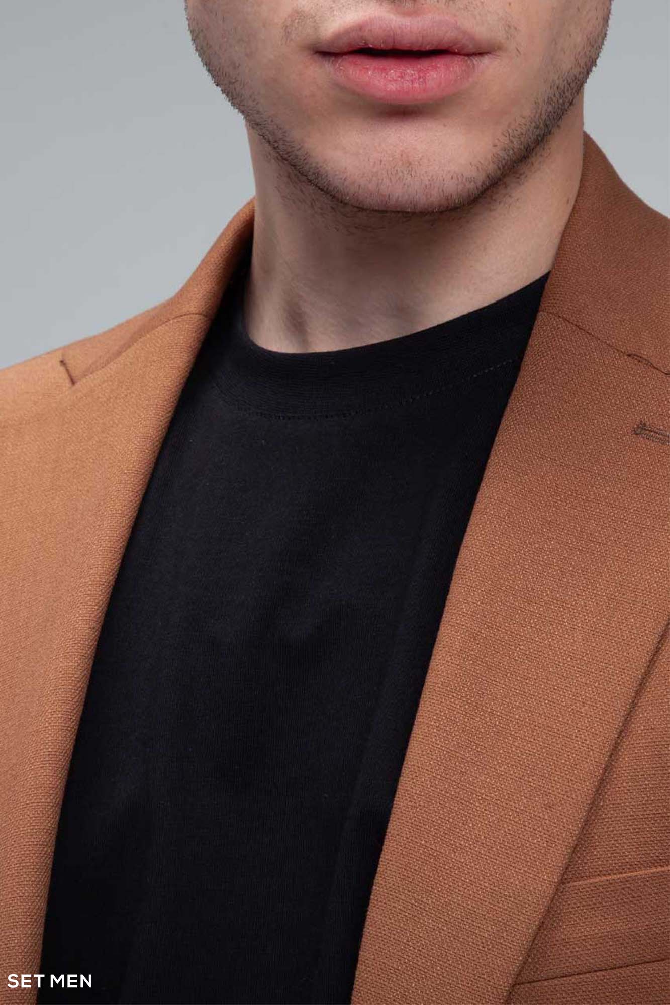 کت تک مردانه نیم آستر یقه انگلیسی تک دکمه دو چاک