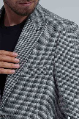 کت تک مردانه یقه بلیزر نیم آستر تک دکمه دوچاک