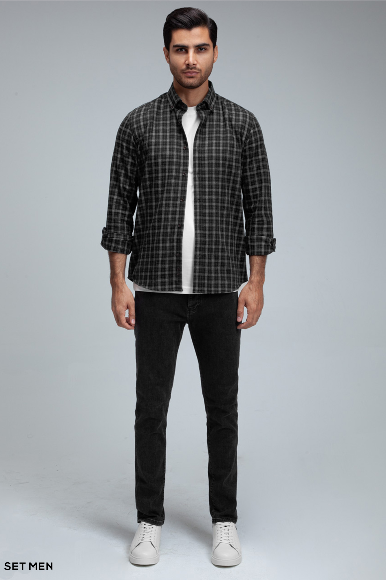 پیراهن پشمی چهارخانه