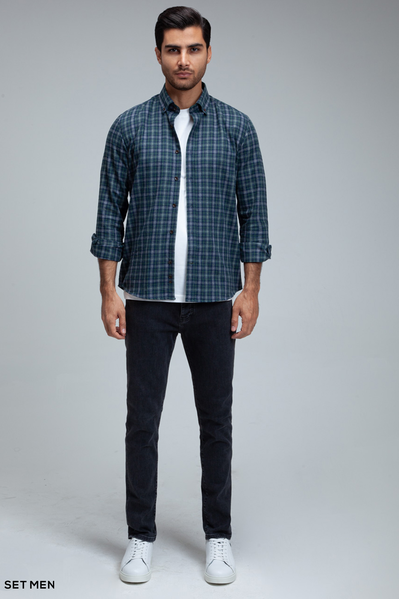 پیراهن پشمی چهارخانه