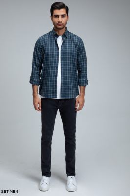 پیراهن پشمی چهارخانه