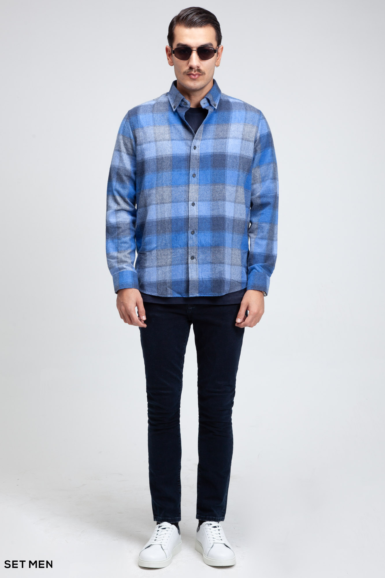 پیراهن پشمی چهارخانه