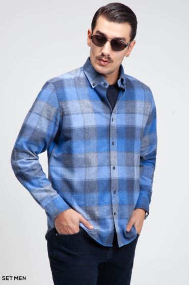 پیراهن پشمی چهارخانه پیراهن پشمی چهارخانه