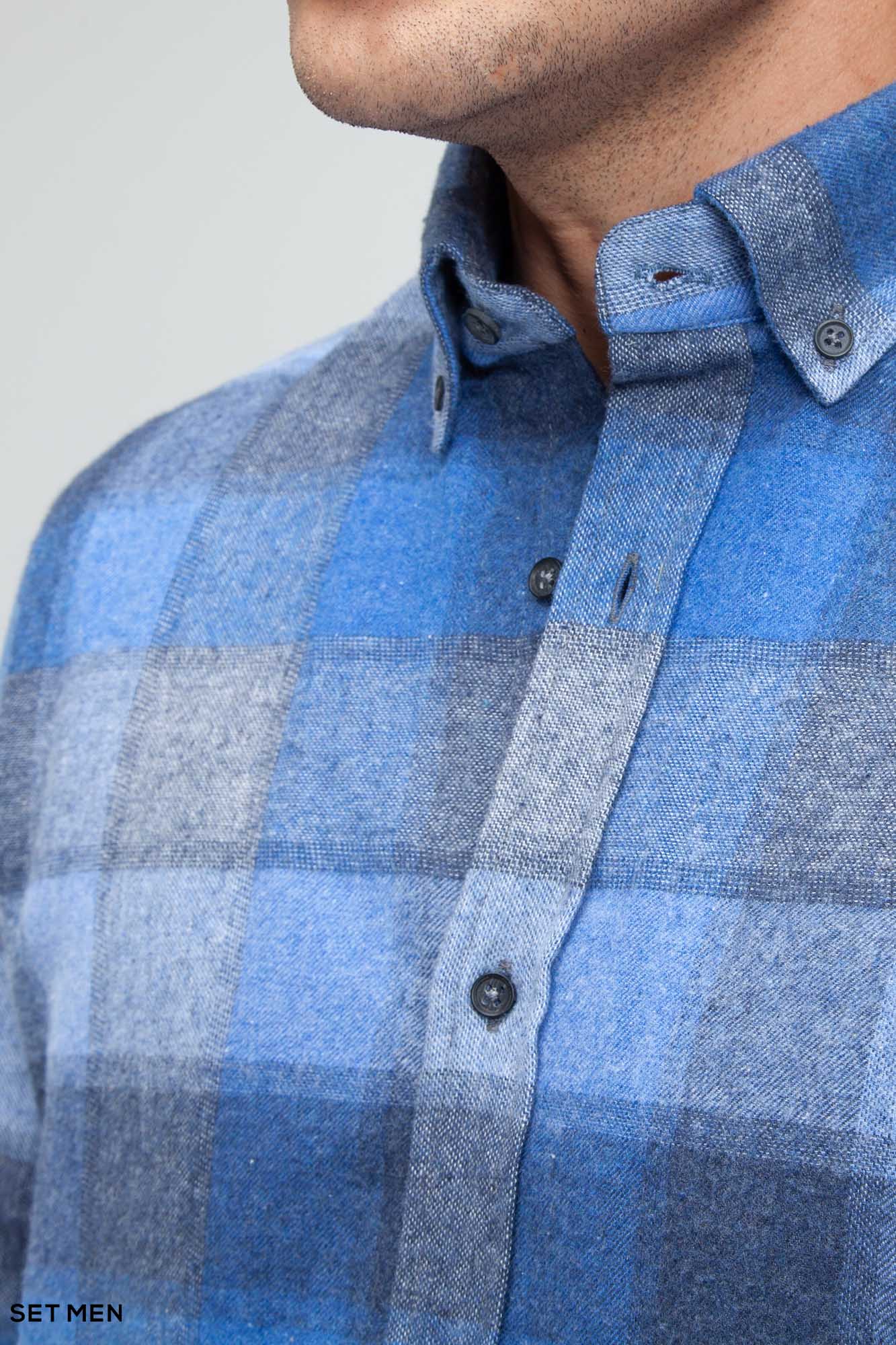 پیراهن پشمی چهارخانه