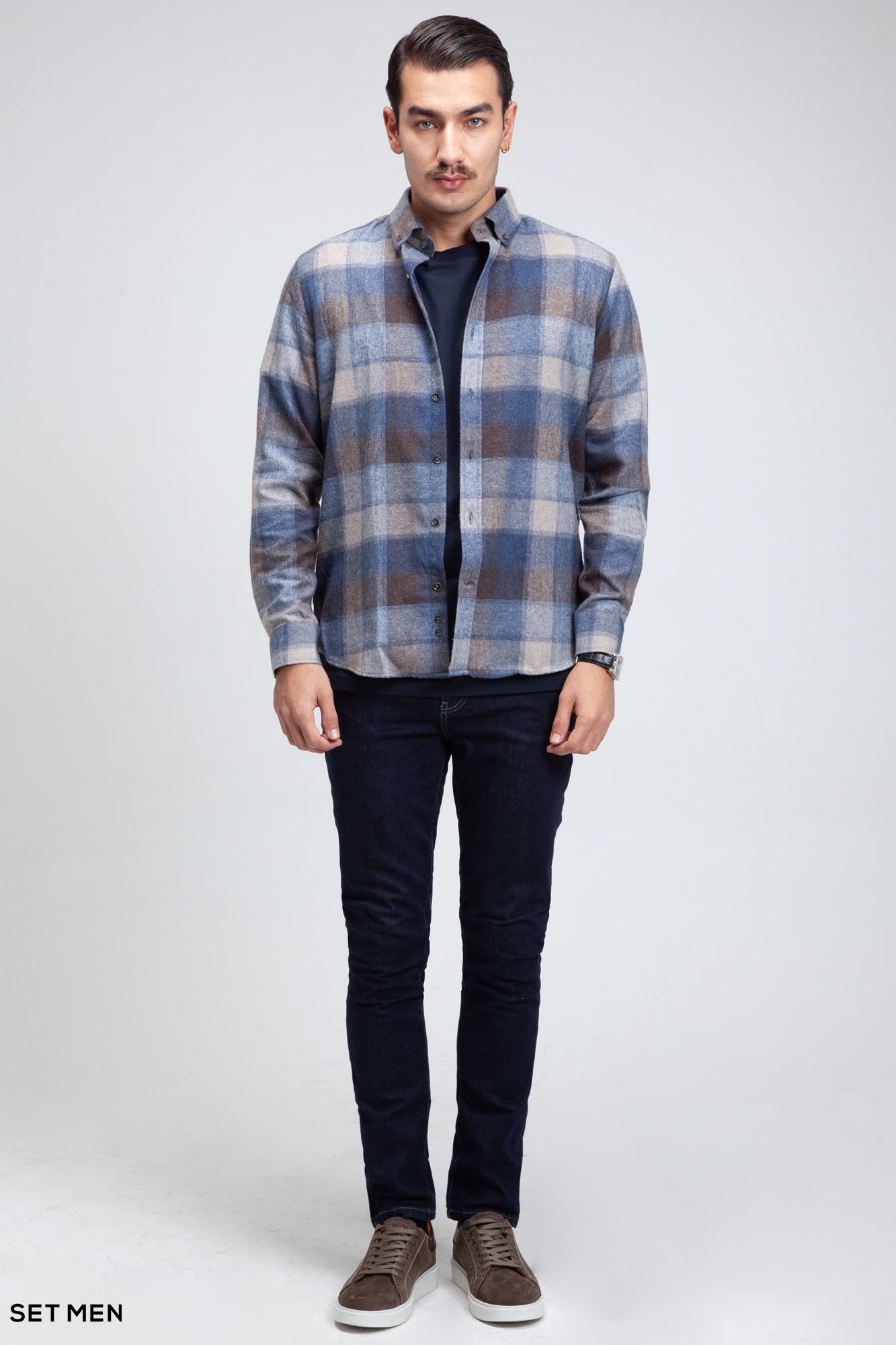 پیراهن پشمی چهارخانه