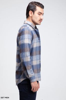 پیراهن پشمی چهارخانه