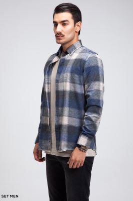 پیراهن پشمی چهارخانه