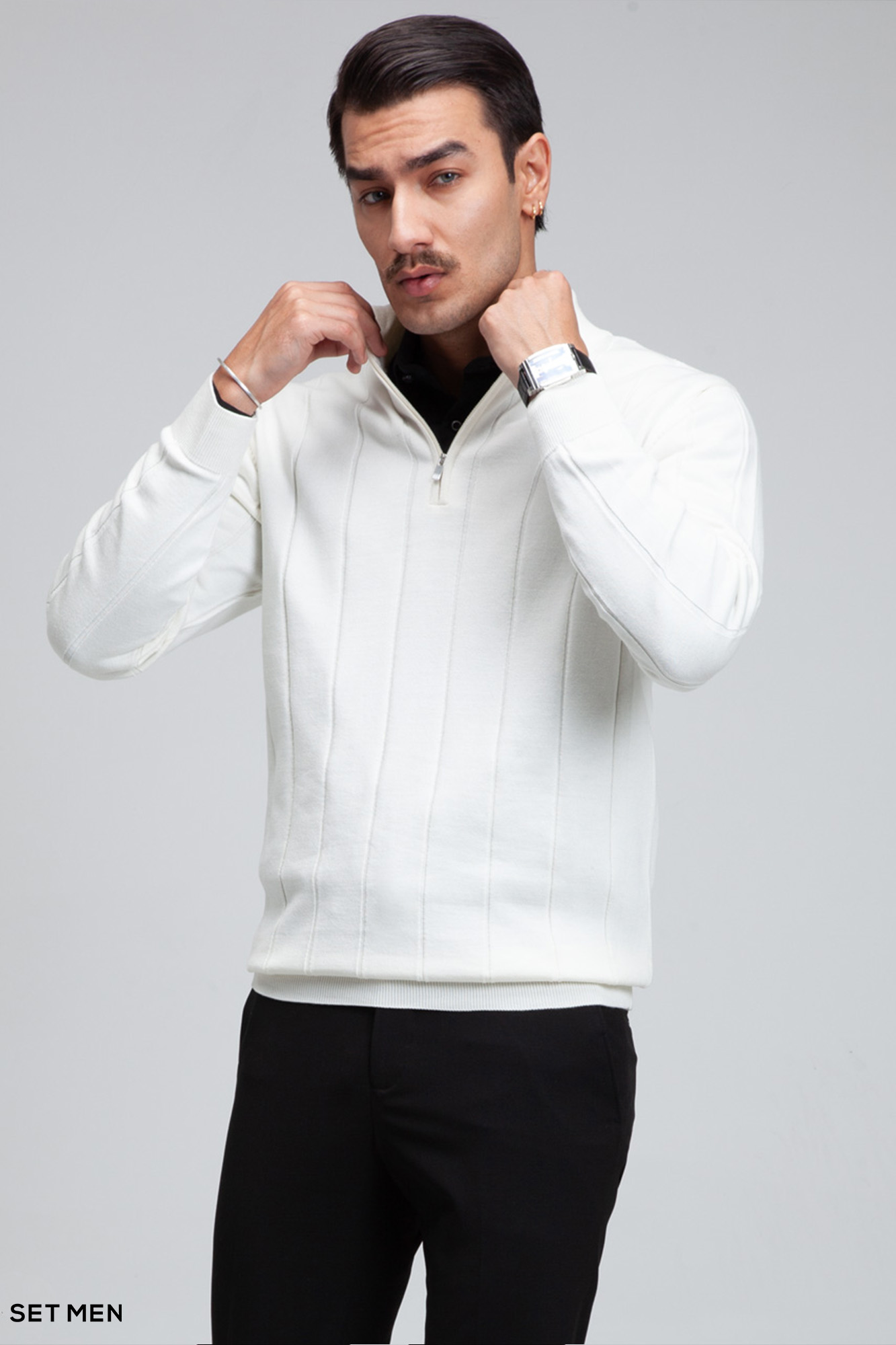 بافت مردانه نیم زیپ دیپلمات