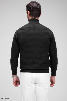 بافت یقه اسکی طرح دار