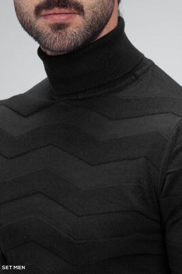 بافت یقه اسکی طرح دار