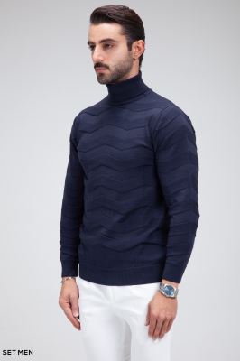 بافت یقه اسکی طرح دار