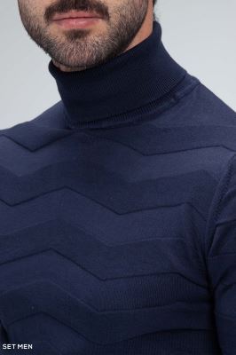 بافت یقه اسکی طرح دار