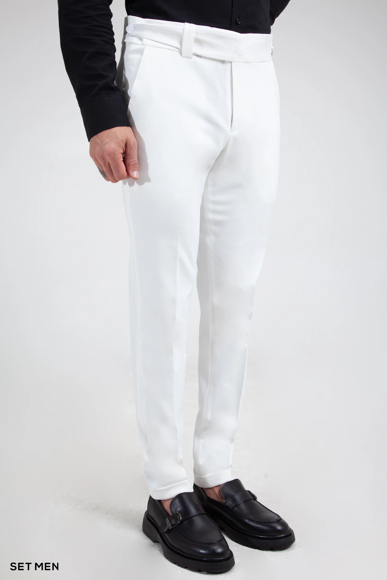 شلوار پارچه ای مردانه کمر پهن ایتالیایی شلوار پارچه ای مردانه کمر پهن ایتالیایی