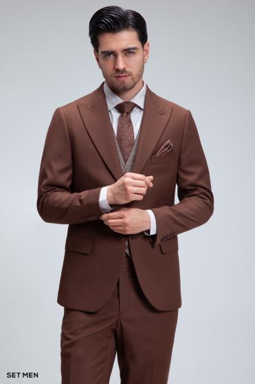 کت و شلوار مردانه سه تکه ژیله دورو