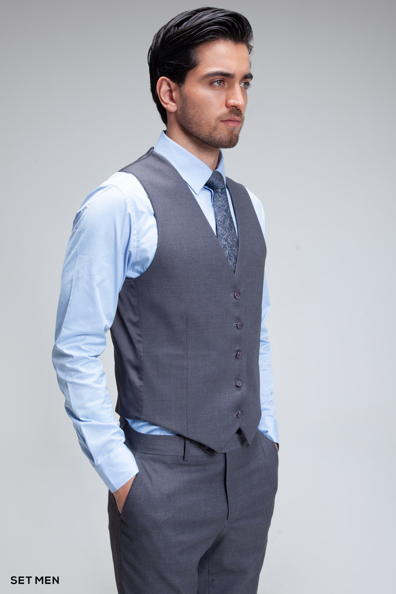 کت و شلوار مردانه سه تکه ژیله دورو