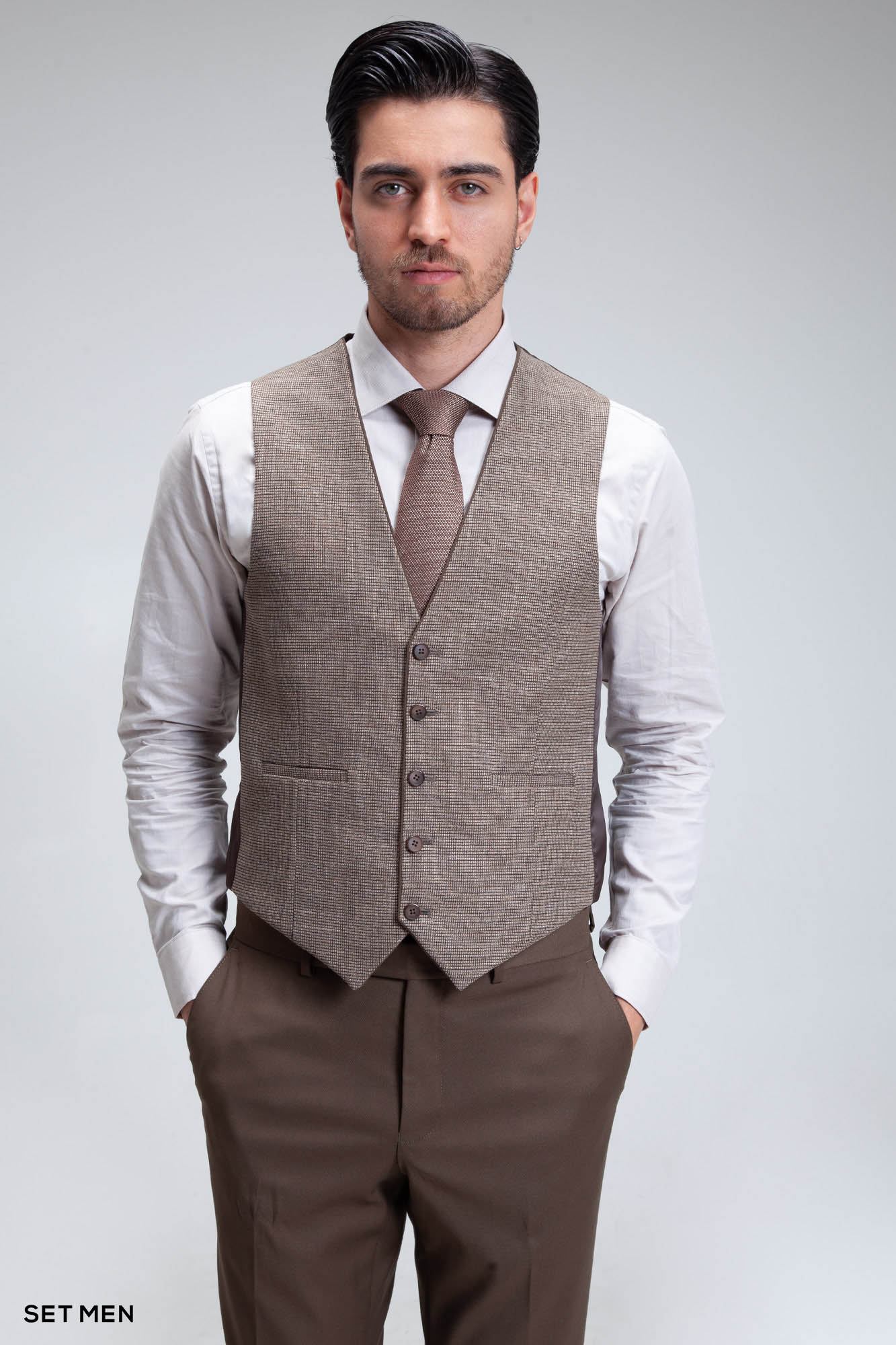 کت و شلوار مردانه سه تکه ژیله دورو