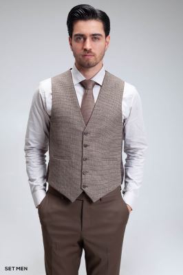 کت و شلوار مردانه سه تکه ژیله دورو