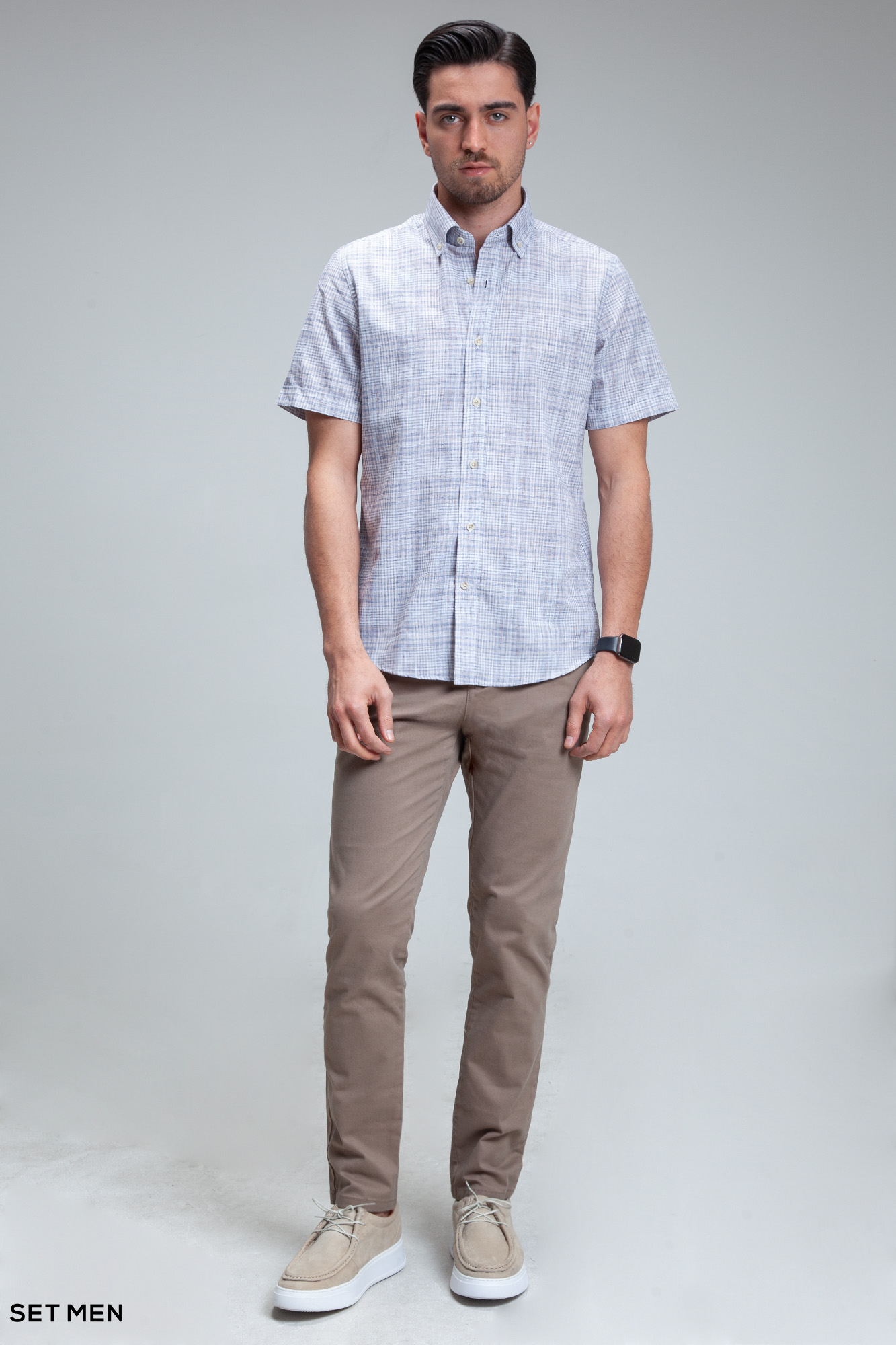 پیراهن مردانه آستین کوتاه لینن