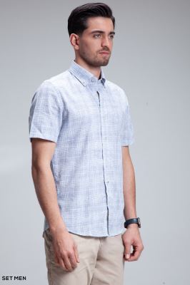 پیراهن مردانه آستین کوتاه لینن