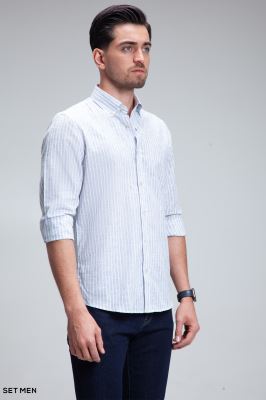 پیراهن مردانه لینن دیپلمات